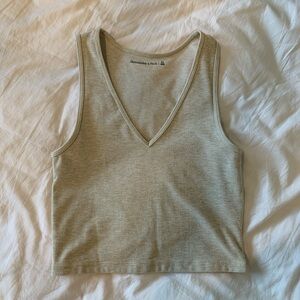 Abercrombie & Fitch Beige V-Neck Crop Tank